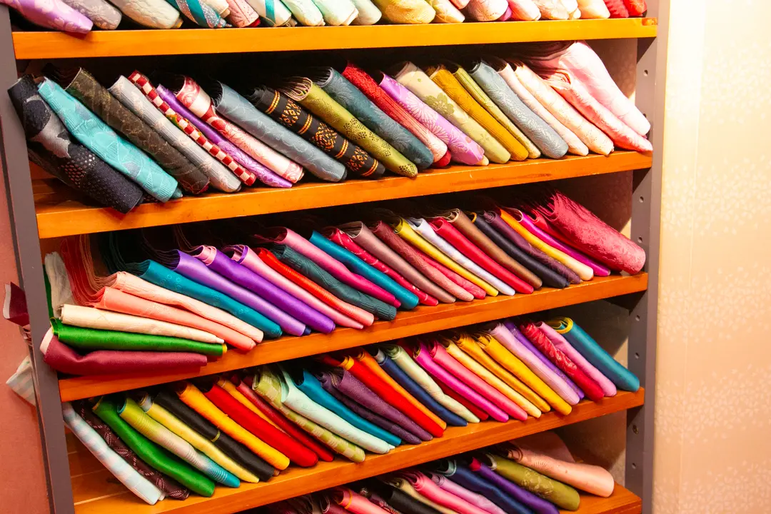 Colorful obi collection at MAIKOYA